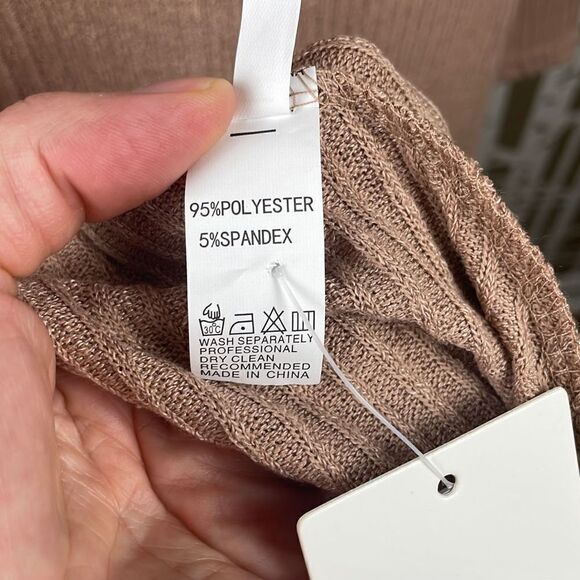 Camisa Nude Ribbed Knit Extreme Hi-Low Hem Hooded Sweater sz XL - Picture 11 of 12